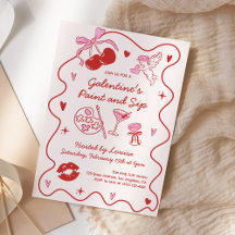 Galentines Malen und Trinken Mädchen Valentinstag
