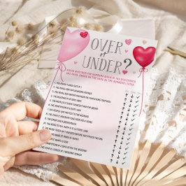 Galentine's Over oder Under Brautparty Games Einladung