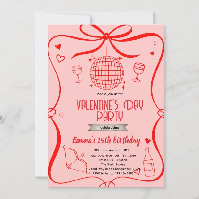 Galentine's party Invitation  Einladung (Vorderseite)
