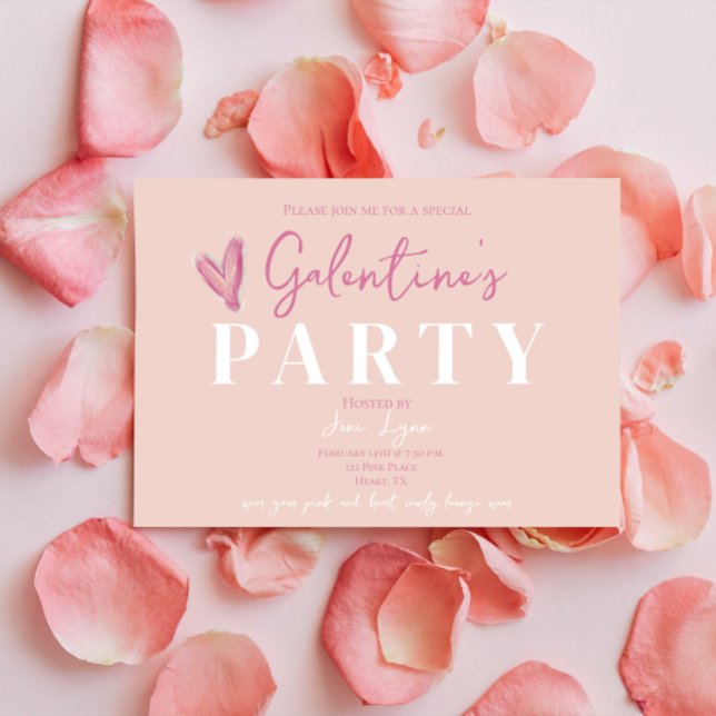 Galentines rose Fille amis Invitation de la fête (Pink Galantines Girl Friends Party Invitation
)