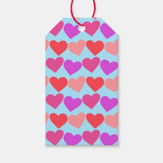Galentines Valentines Hearts Groovy Retro Geschenkanhänger (Vorderseite)