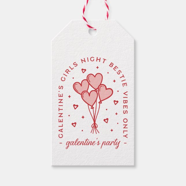 Galentinische Party-Täler bestie Herzblasen Geschenkanhänger (Vorderseite)