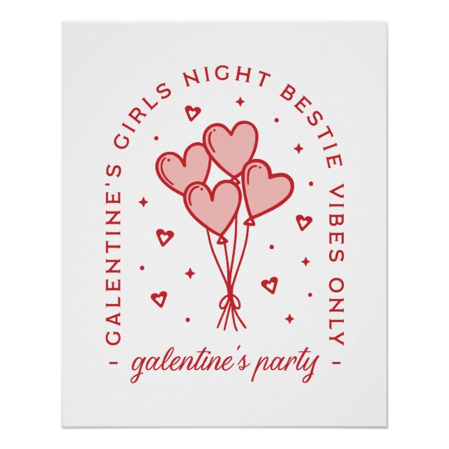 Galentinische Party-Valentinen bestie coquette Poster (Vorderseite)