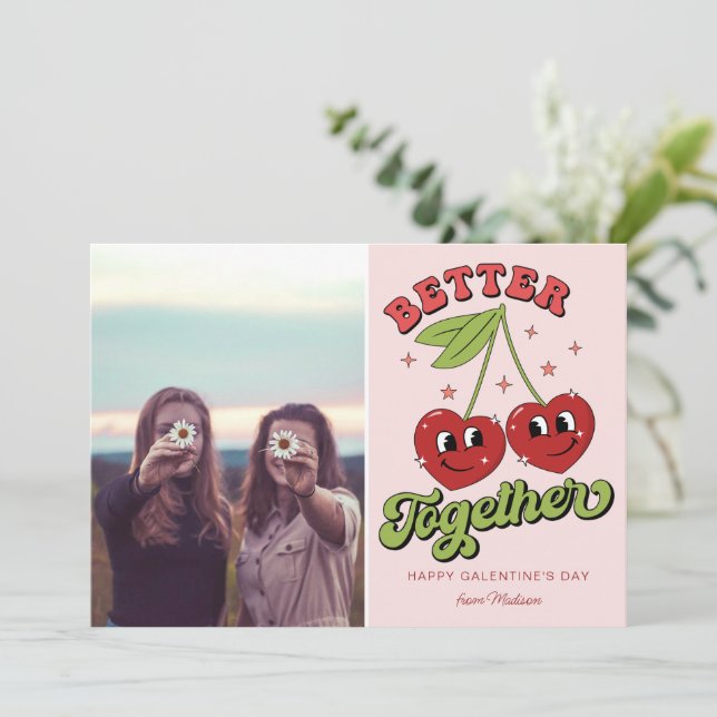 Galentinische Valentintagskarte Bessere Karte (Stehend Vorderseite)