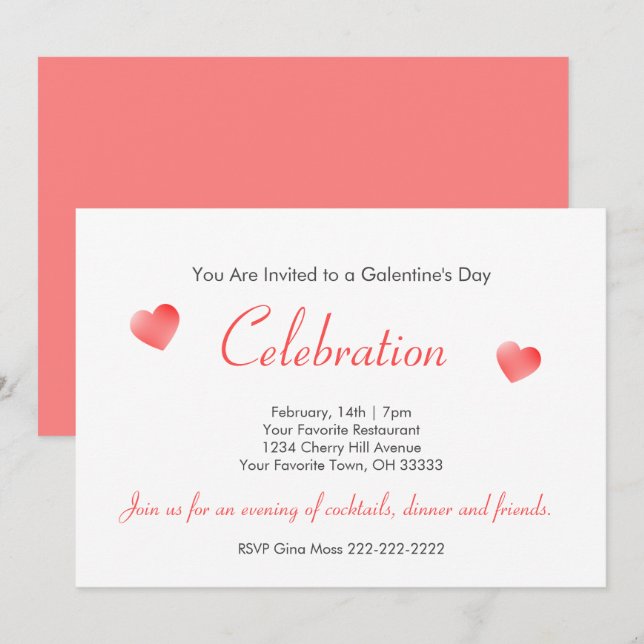 Galentinstag-Party Feiertagskarte (Vorne/Hinten)