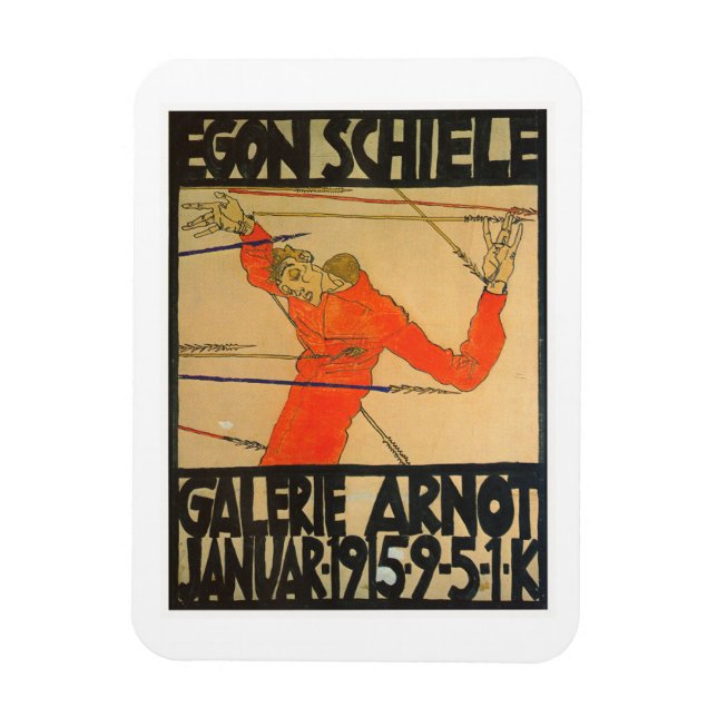 "GALERIE ARNOT" POSTER BY EGON SCHIELE ON MAGNET (Vertikal)