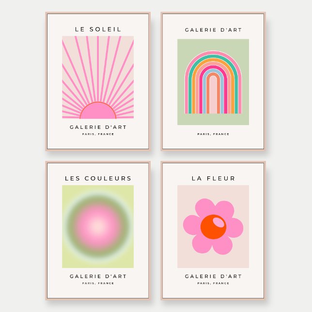 Galerie Rose Et Vert Mur Boho Galerie Tendance (Créateur téléchargé)