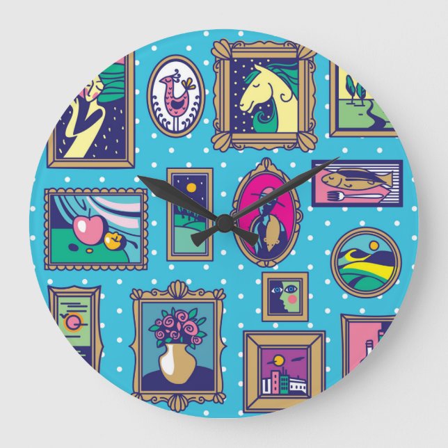 Galerie Wand: Diverse Bildersammlung Große Wanduhr (Vorderseite)