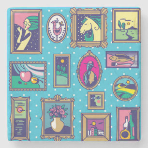 Galerie Wand: Diverse Bildersammlung Steinuntersetzer