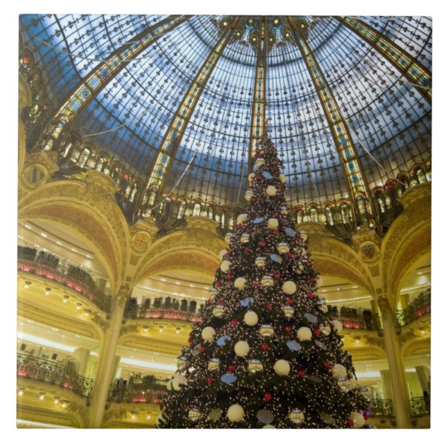 Galeries La Fayette zu Weihnachten, Paris, Frankre Fliese (Vorderseite)