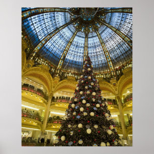 Galeries La Fayette zu Weihnachten, Paris, Frankre Poster
