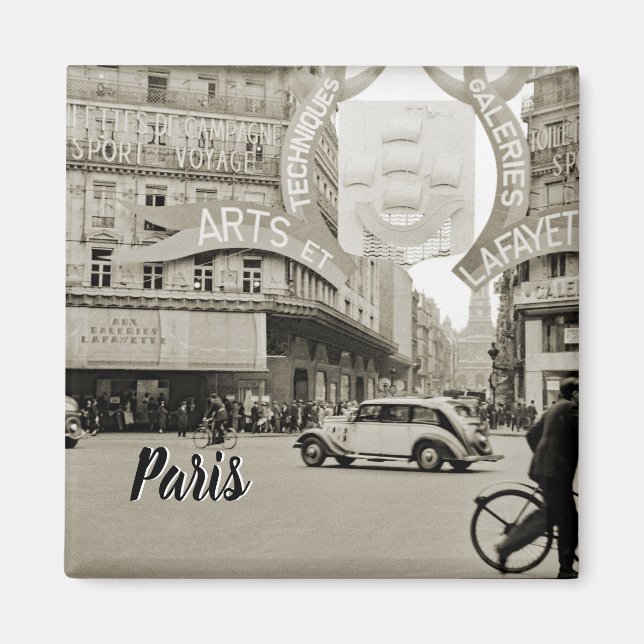 Galeries Lafayette Paris Haussmann 1940 Fotograf Magnet (Vorne)