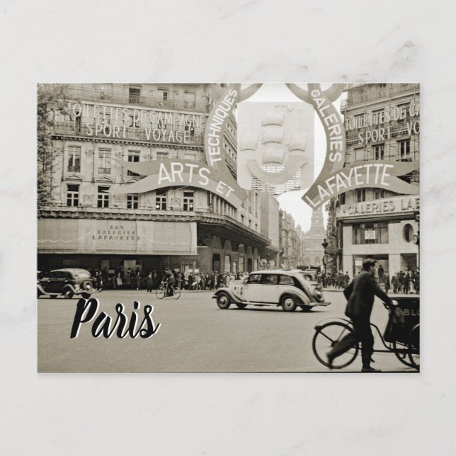 Galeries Lafayette Paris Haussmann 1940 Fotograf Postkarte (Vorderseite)