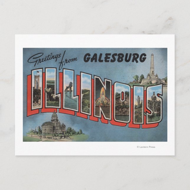 Galesburg, Illinois - Große Briefszenen Postkarte (Vorderseite)