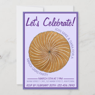 Galette des Rois Mardi Gras Karneval Einladung
