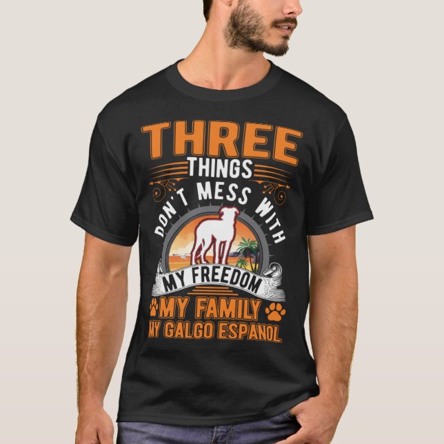 Galgo Espanol Freedom Family Spanish Greyhound Gal T-Shirt (Vorderseite)