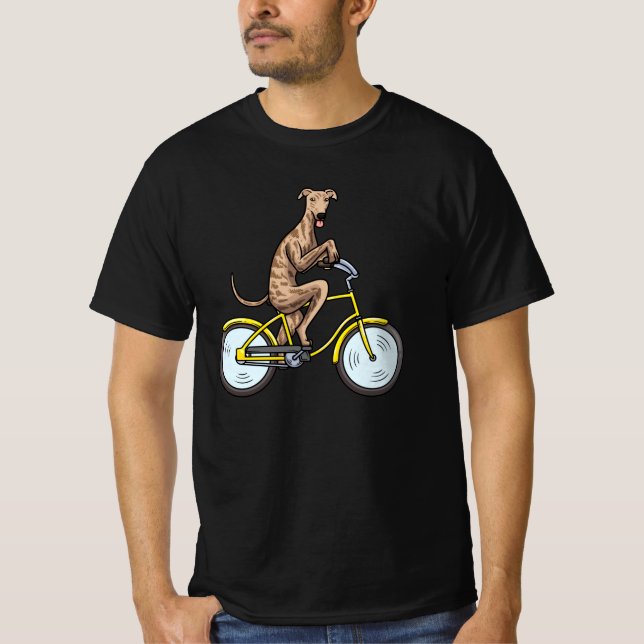 Galgo Espanol Hund mit dem Fahrrad T-Shirt (Vorderseite)