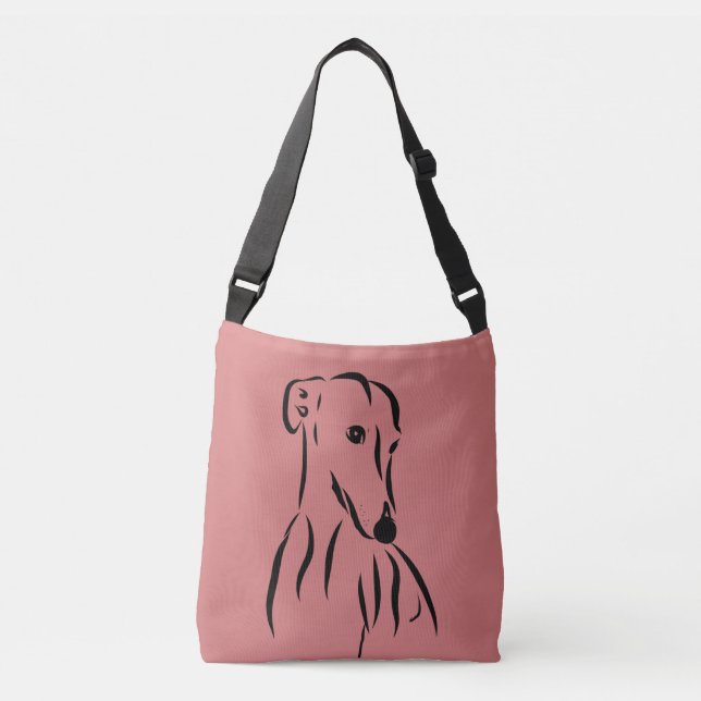 Galgo love tragetaschen mit langen trägern (Vorderseite)