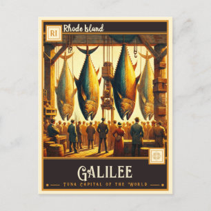 Galilee, Rhode Island Vintage Postkarte