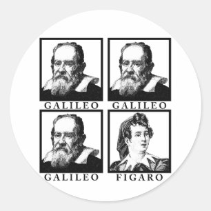 Galileo Figaro BW Runder Aufkleber