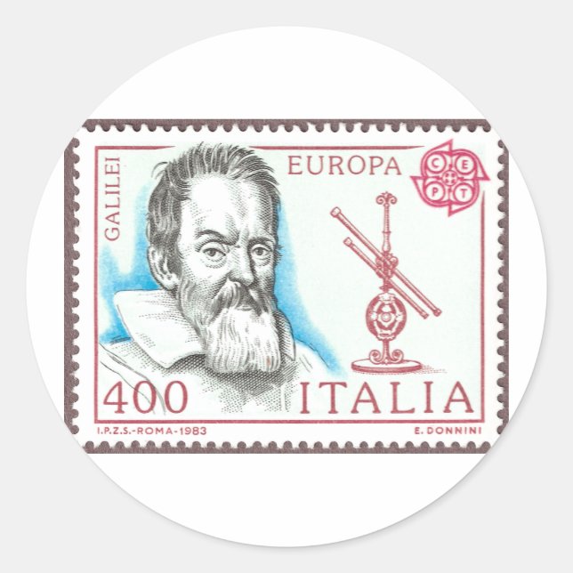 Galileo Galilei Buttons und Magnete Runder Aufkleber (Vorderseite)
