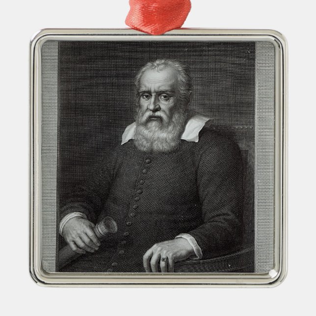Galileo Galilei Silbernes Ornament (Vorne)