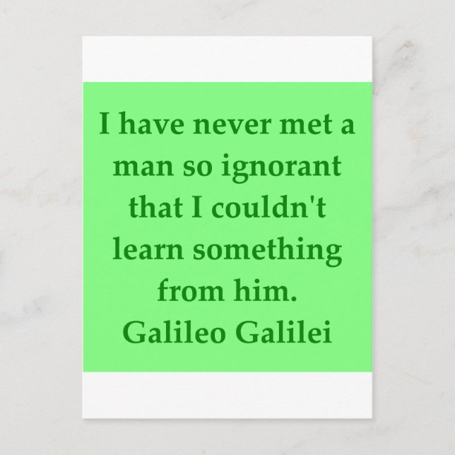 Galileo-Zitat Postkarte (Vorderseite)