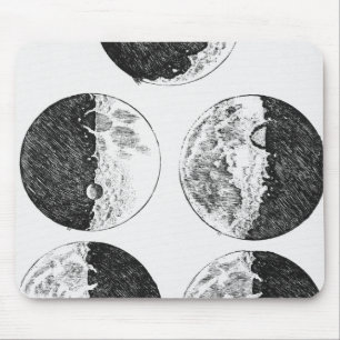 Galileos Zeichnungen der Phasen des Mondes Mousepad