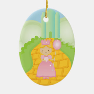 Galinda auf gelber keramikornament