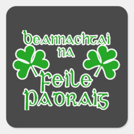 Gälischer St. Patrick's Day  Quadratischer Aufkleber