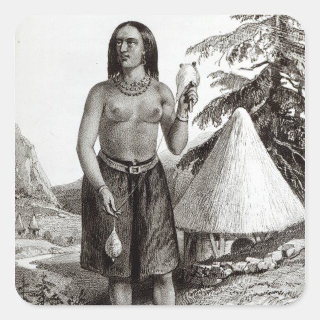 Galla Woman Quadratischer Aufkleber (Vorderseite)