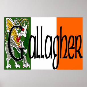 Gallagher Celtic Dragon Print Poster