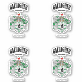 Gallagher Wappen Irish Translation & Meaning (x4) Aufkleber