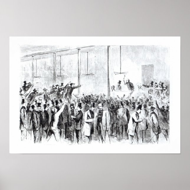 Gallagher's stock exchange (engraving) (b/w photo) poster (Vorne)
