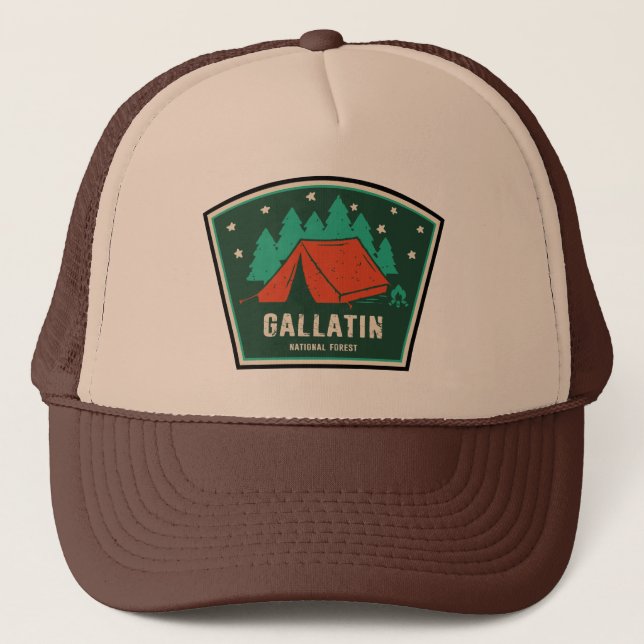 Gallatin National Forest Camping Truckerkappe (Vorderseite)