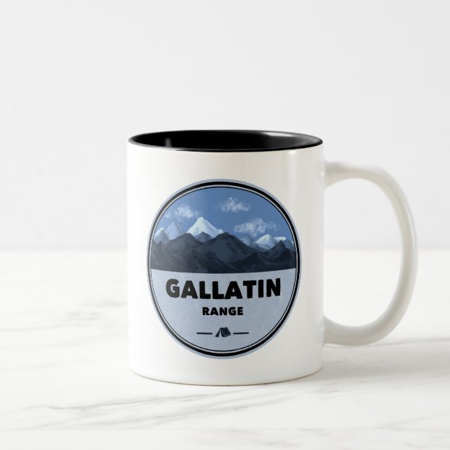 Gallatin Range Montana Wyoming Camping Zweifarbige Tasse (Rechts)