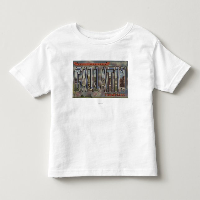 Gallatin, Tennessee - große Buchstabe-Szenen Kleinkind T-shirt (Vorderseite)
