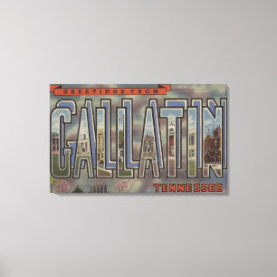 Gallatin, Tennessee - große Buchstabe-Szenen Leinwanddruck