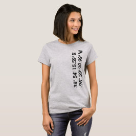 Gallaudet-Universitäts-GPS-Koordinaten-T-Shirt T-Shirt