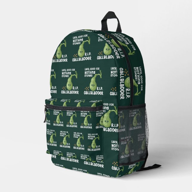 Gallblase aus Lazy gut für nichts Stoner Bedruckter Rucksack (Rückseitige Ecke Rechts)