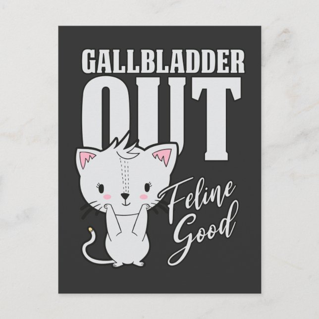 Gallblase Feline Gute Operation Erholung Cat Lover Postkarte (Vorderseite)