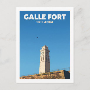 Galle Fort Uhrturm Sri Lanka Reise Geschenk Postkarte
