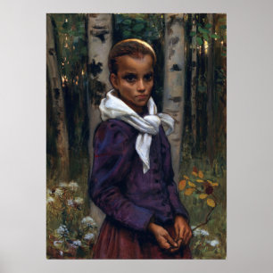 Gallen-Kallela - Eine Studie eines Mädchens Poster