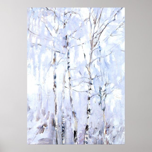 Gallen-Kallela - Frostige Birkenbäume, schöne Kuns Poster (Vorne)