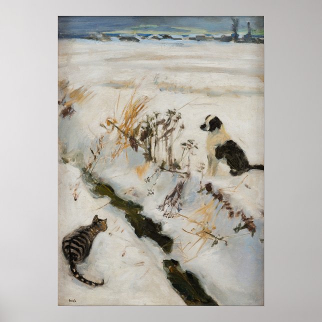 Gallen-Kallela - Katze und Hund Poster (Vorne)