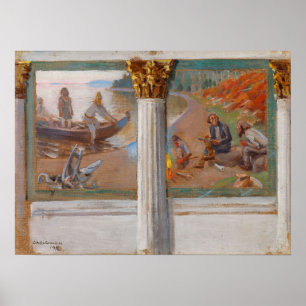 Gallen-Kallela - Lönnrot und Poesie-Skizzen Poster