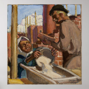 Gallen-Kallela - Mit einem Gebäude 1906 Poster