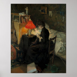 Gallen-Kallela - zu ihrem kranken Kind Poster