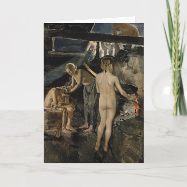 Gallen-Kallelas Sauna-Grußkarte Karte (Vorderseite)
