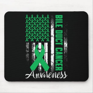 Gallenwegskrebs-Bewusstsein Kelly Green Ribbon US Mousepad